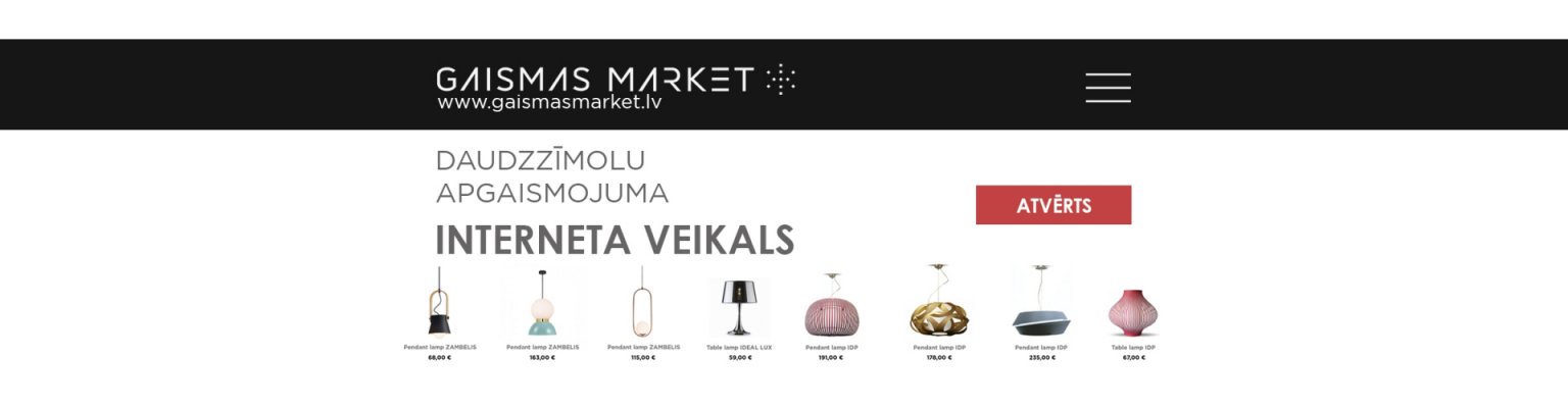 Gaismas Market – jauns gaismekļu interneta veikals Baltijā ar daudzu zīmolu piedāvājumu!
